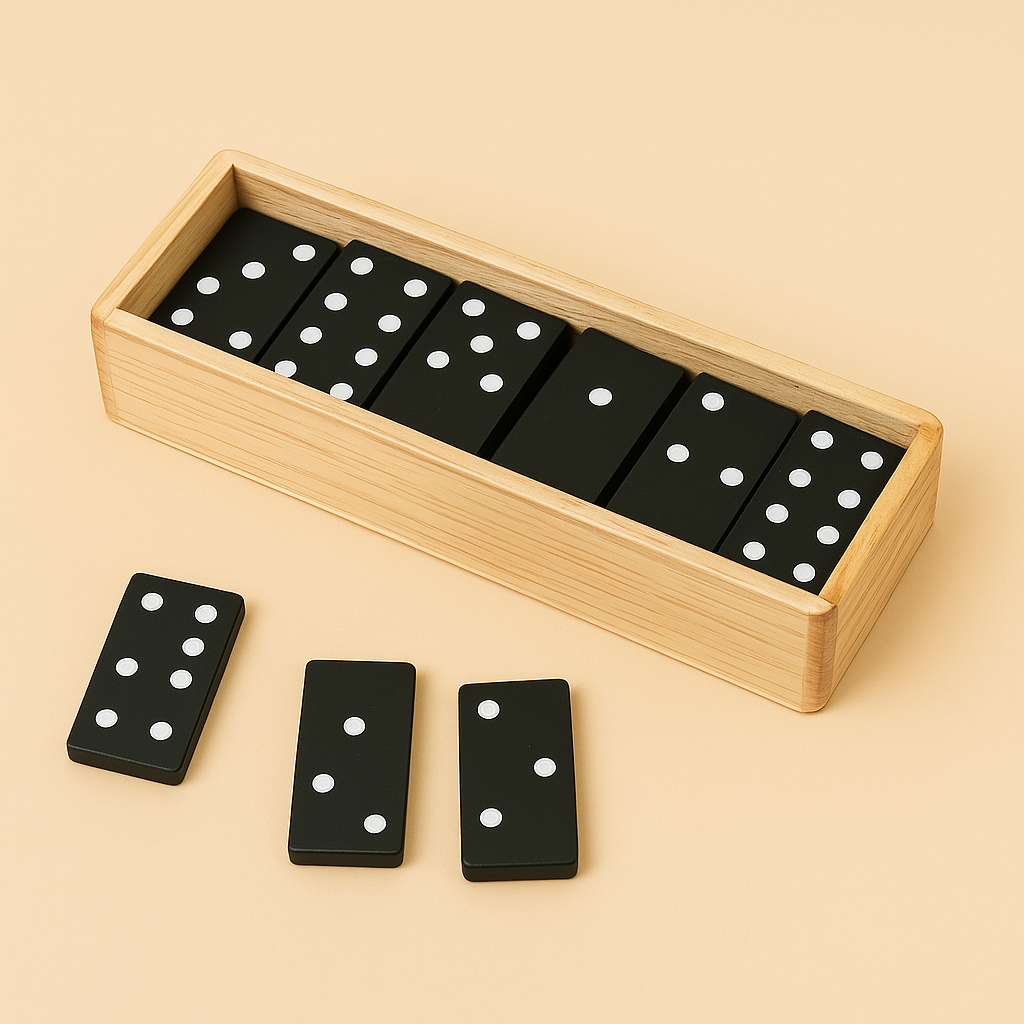 Houten Domino Blokkenset – Klassiek Strategiespel voor Gezin & Kids