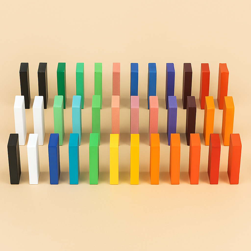 Regenboog Houten Domino Set – Educatief Speelgoed (100-500 stuks)