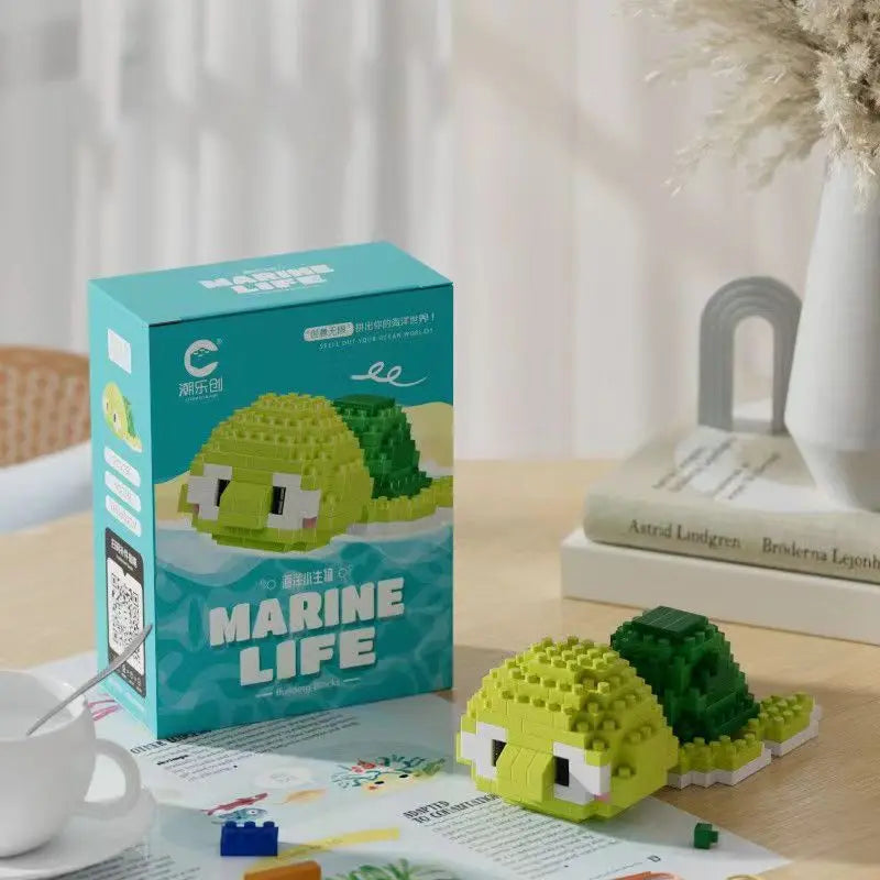 Mini Bouwstenen Zeedieren â Orka & Schildpad Set (14+ Jaar)