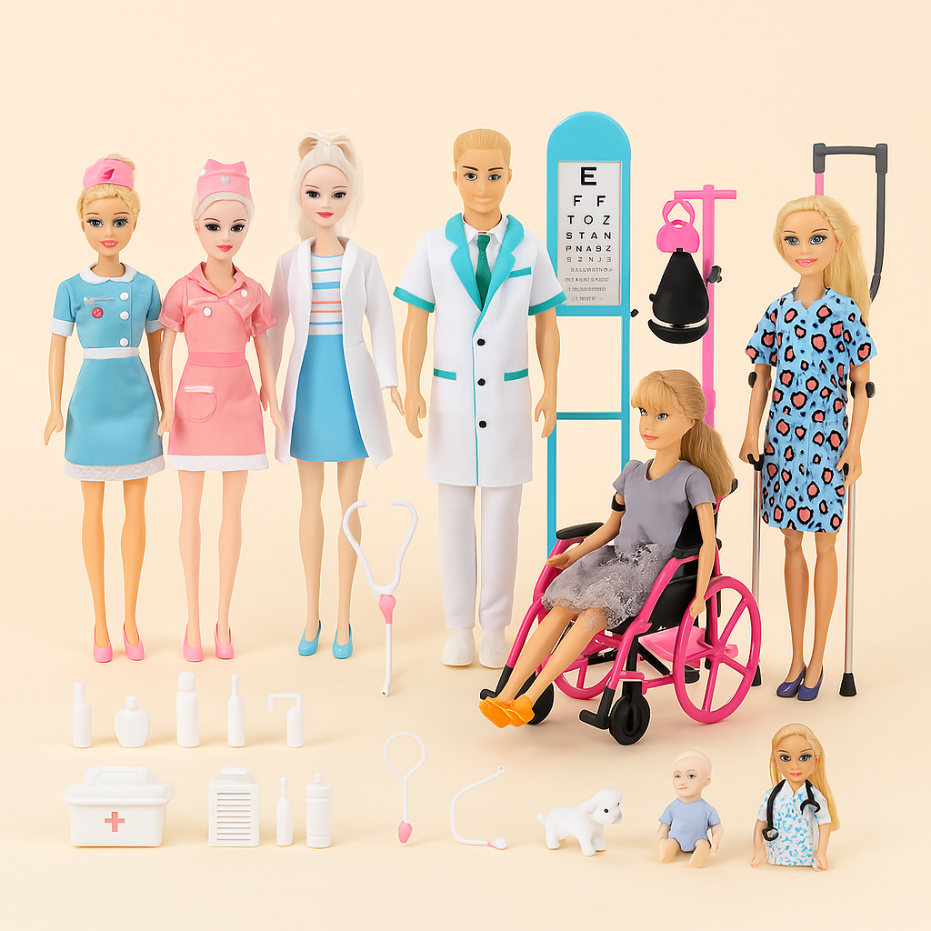 Barbie Dokterskleding & Accessoires – 1:6 Poppenhuis Zorgset