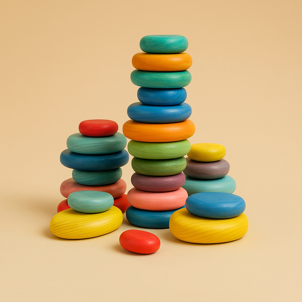 Montessori Houten Baby Bouwstenen – Veilig, Educatief & BPA-vrij