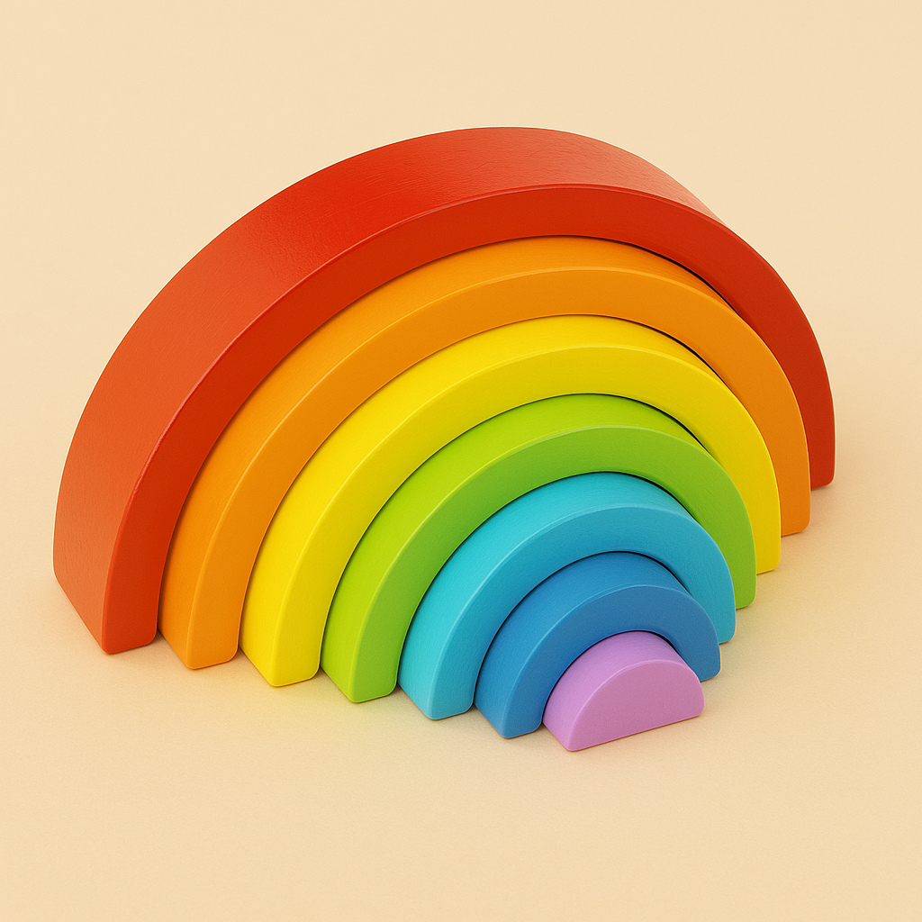 Montessori Regenboog Houten Blokken – Educatief Speelgoed Baby