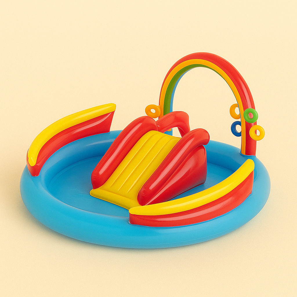 Opblaasbaar Kasteel Zwembad Kinderen – Met Glijbaan & Waterpret 3+