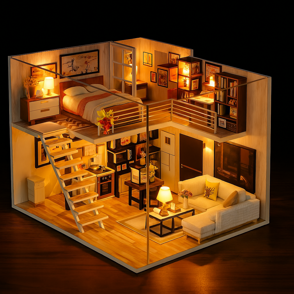 DIY Houten Poppenhuis met Meubels – Bouw Zelf Je Miniatuurhuis