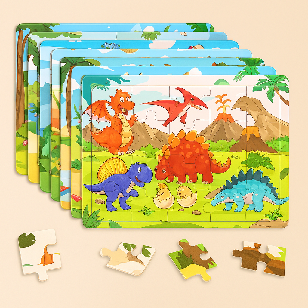 Montessori 3D Houten Puzzel – 30 Stuks Dierenbouwspel (3-6 jaar)
