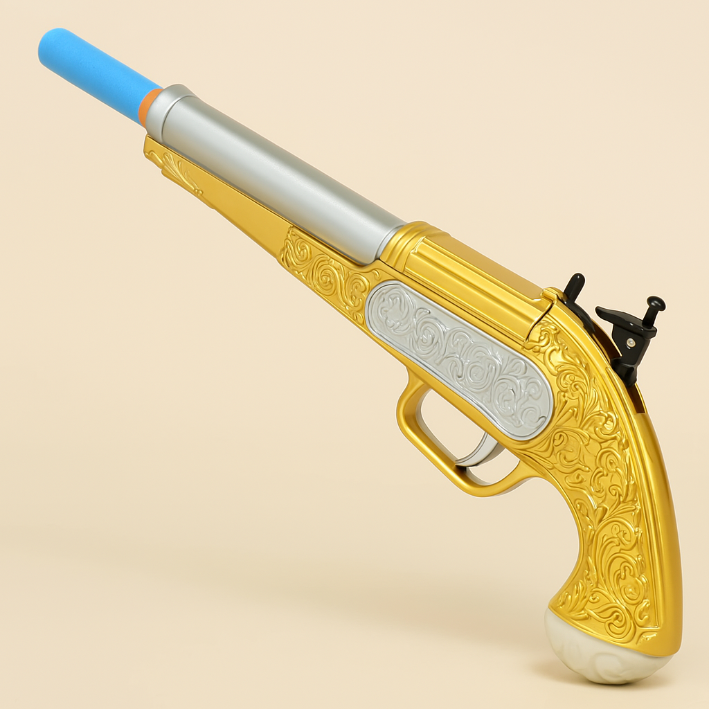 Gouden Piraat Speelgoedpistool met Zachte Kogels (6+)