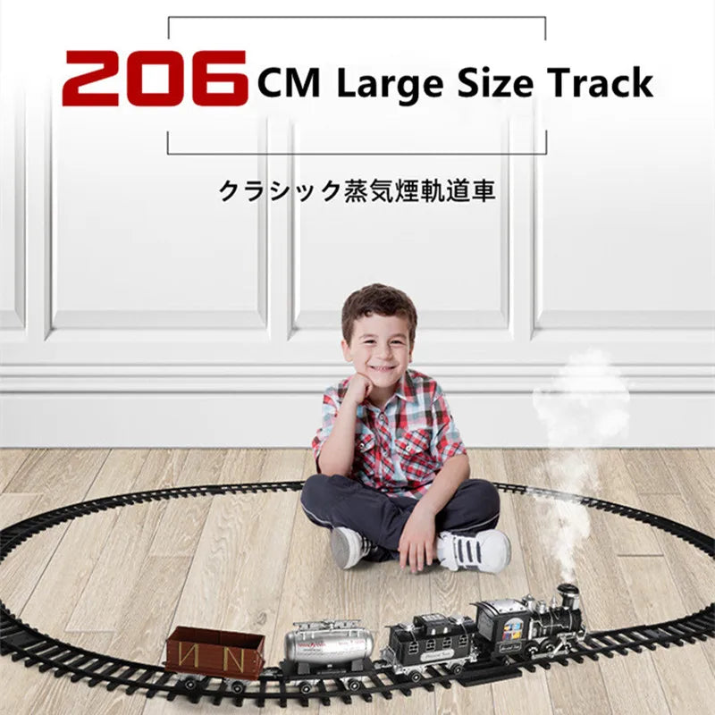 RC Bestuurbare Trein met Rook – 206cm Elektrische Treinset Kinderen