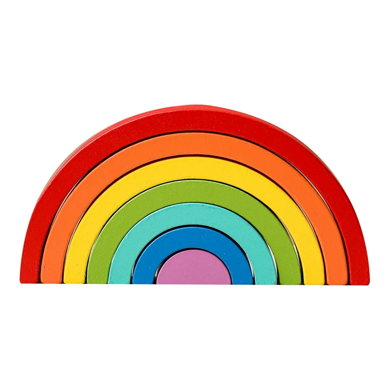 Montessori Regenboog Houten Blokken – Educatief Speelgoed Baby