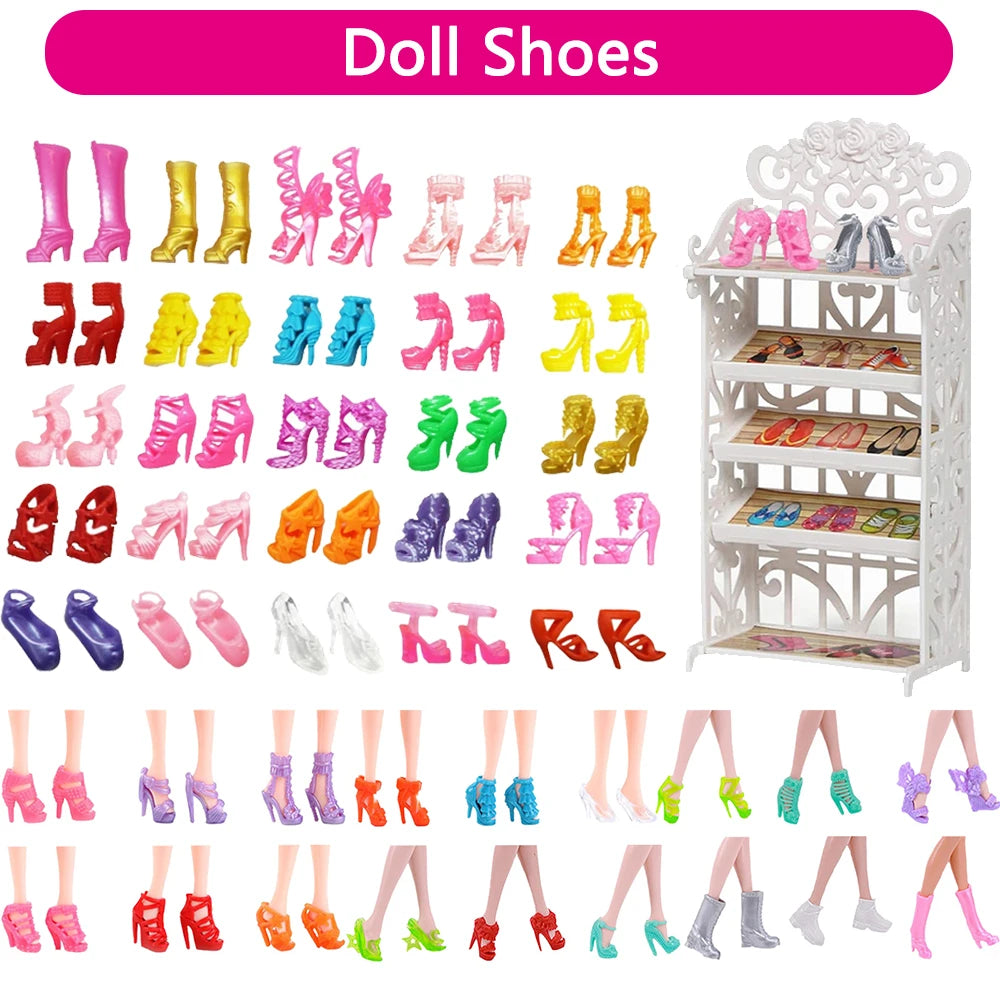 Barbie Poppenschoenen Hoge Hakken – Kristallen Schoenen 1:6