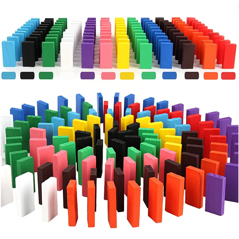 Regenboog Houten Domino Set – Educatief Speelgoed (100-500 stuks)