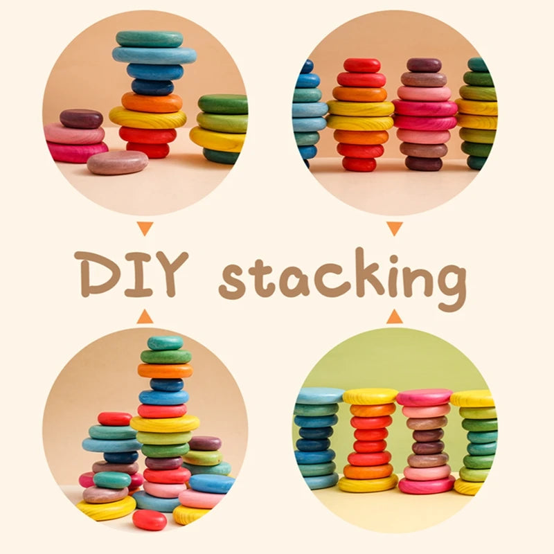 Montessori Houten Baby Bouwstenen – Veilig, Educatief & BPA-vrij