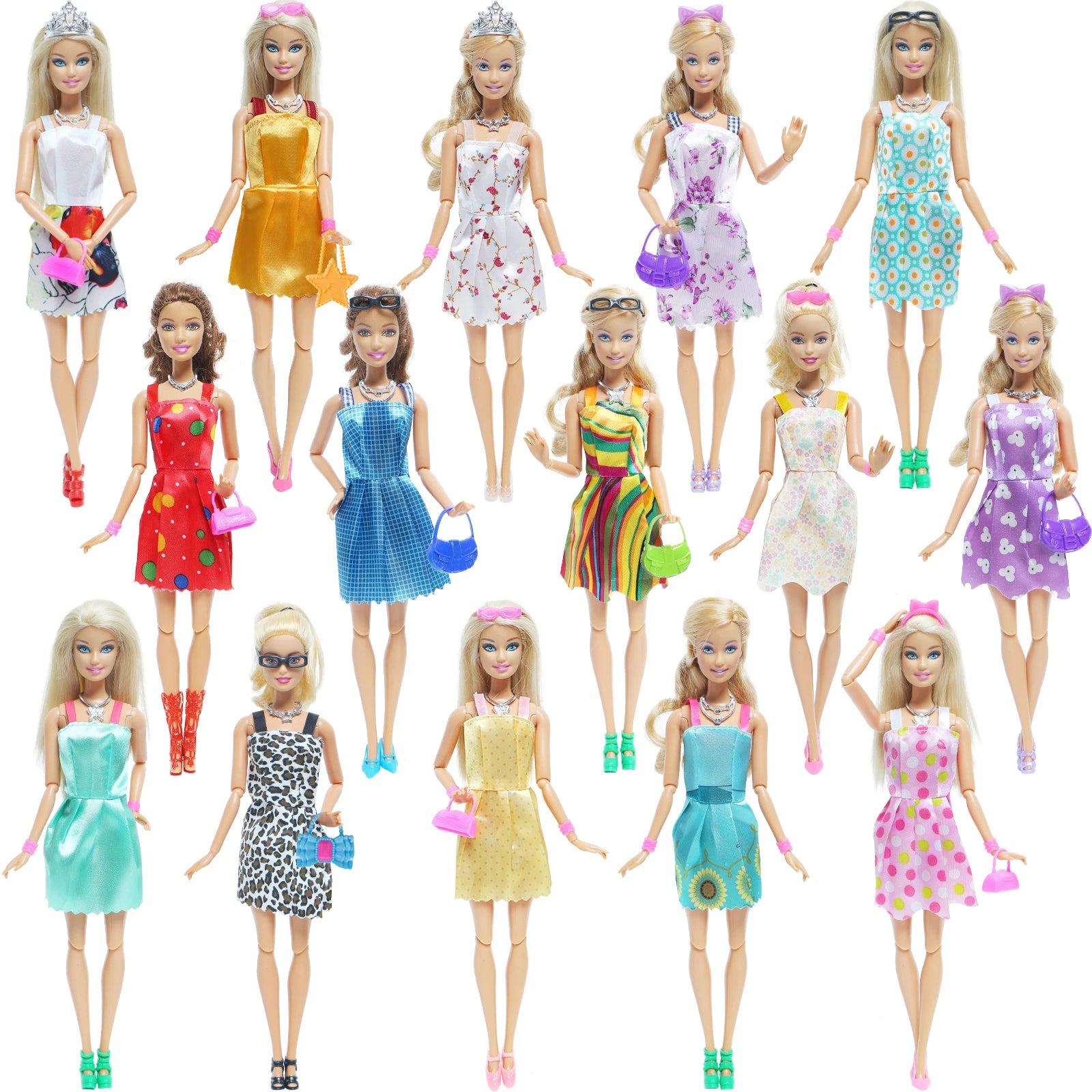 42-delige Poppen Accessoire Set – Jurken, Schoenen & Sieraden