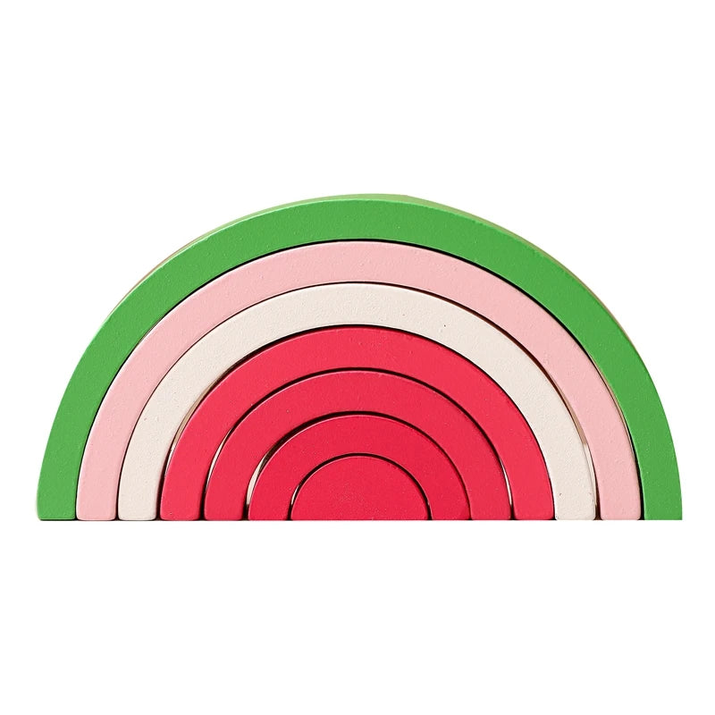 Montessori Regenboog Houten Blokken – Educatief Speelgoed Baby