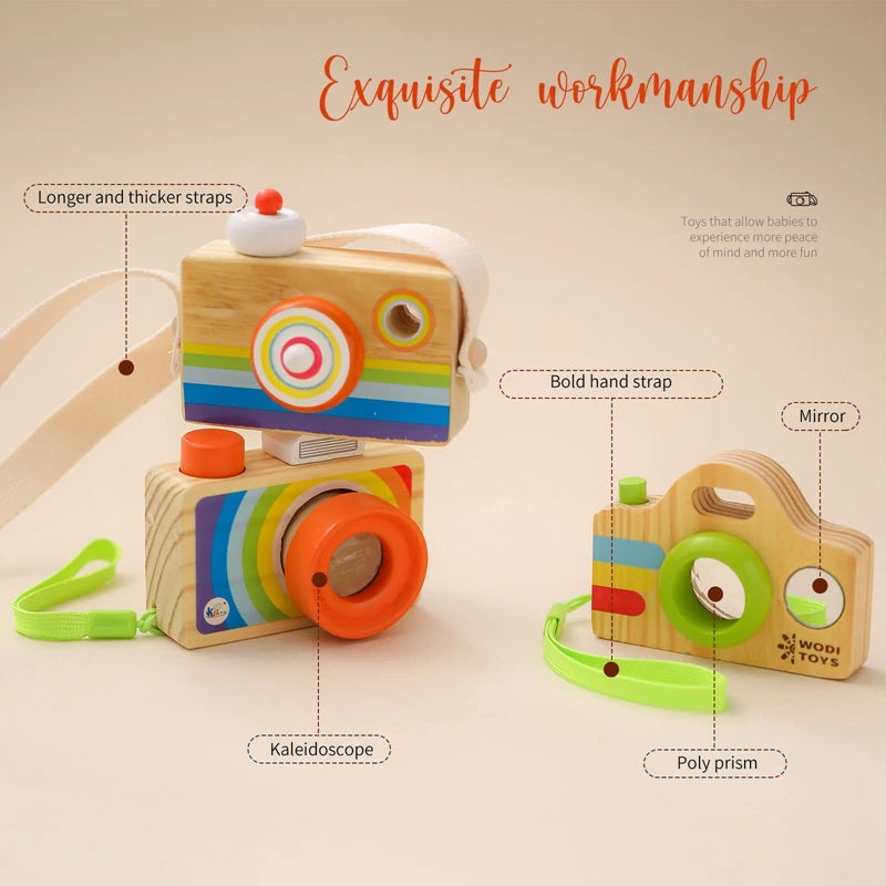 Houten Babycamera Speelgoed – Montessori Fantasiespel vanaf 3 Jaar