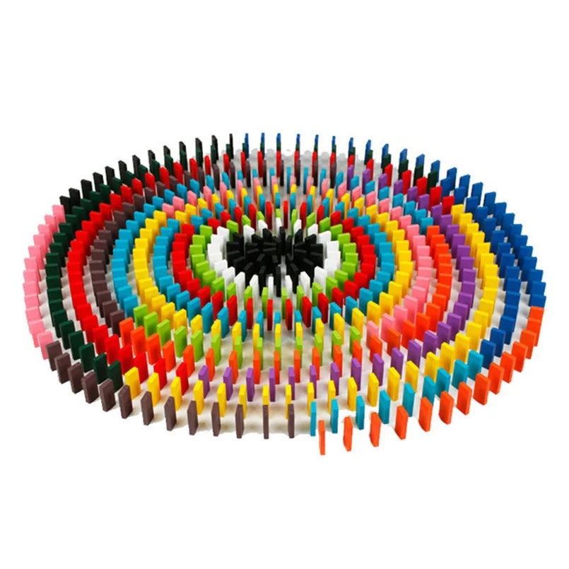 Regenboog Houten Domino Set – Educatief Speelgoed (100-500 stuks)