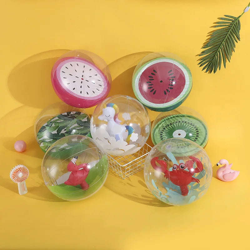 Opblaasbare Strandbal 30 cm – Eenhoorn & Flamingo Design – Kinderen