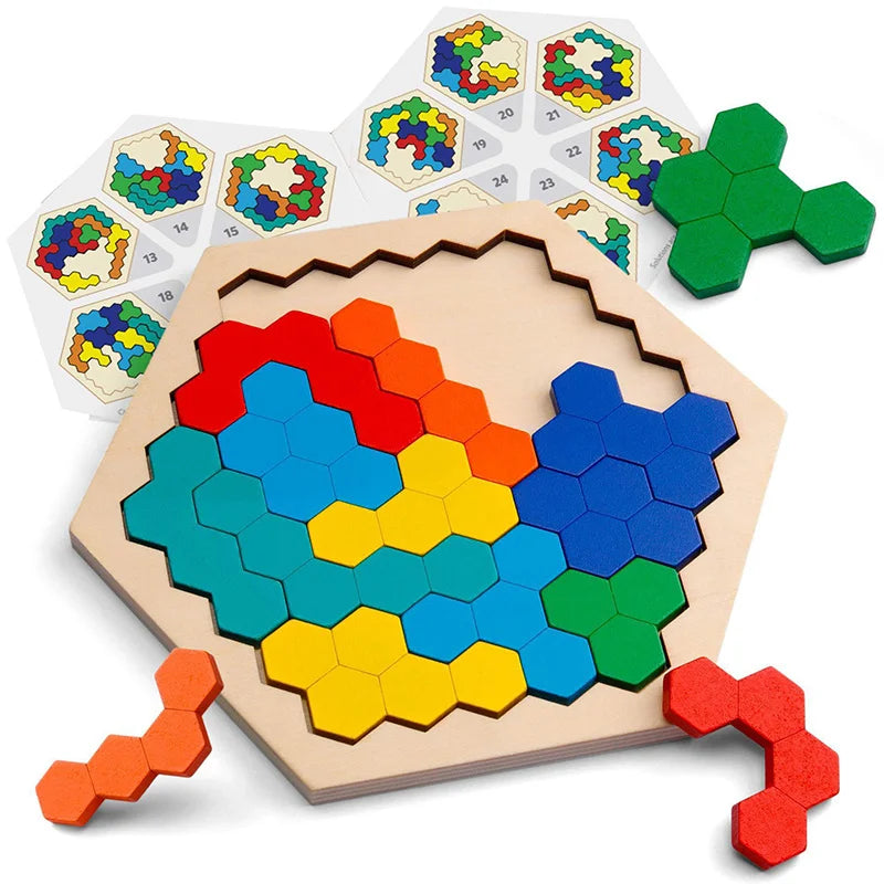 Montessori 3D Tangram – Houten Puzzel voor Kinderen van 3-6 Jaar