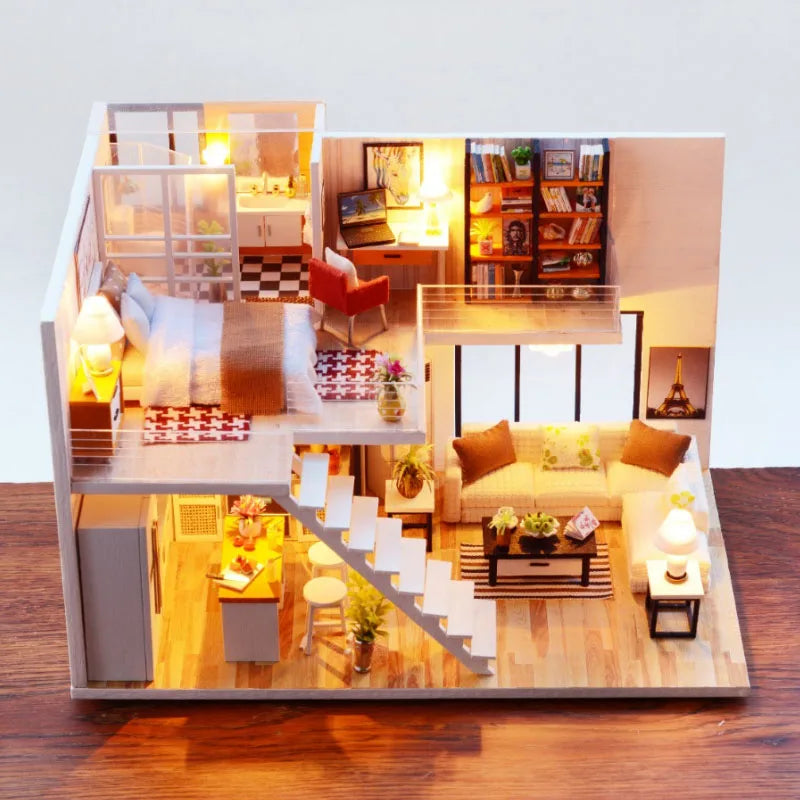 DIY Houten Poppenhuis met Meubels – Bouw Zelf Je Miniatuurhuis