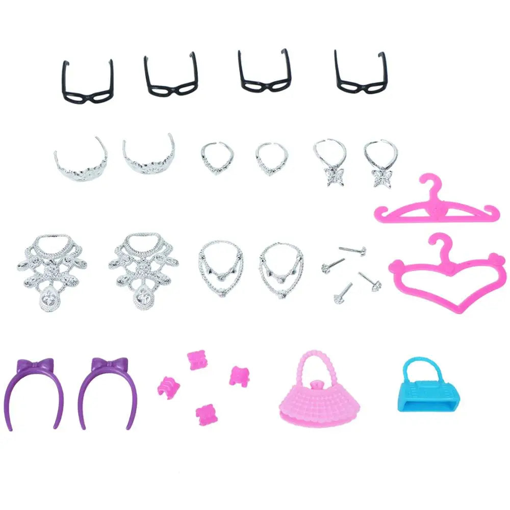 42-delige Poppen Accessoire Set – Jurken, Schoenen & Sieraden