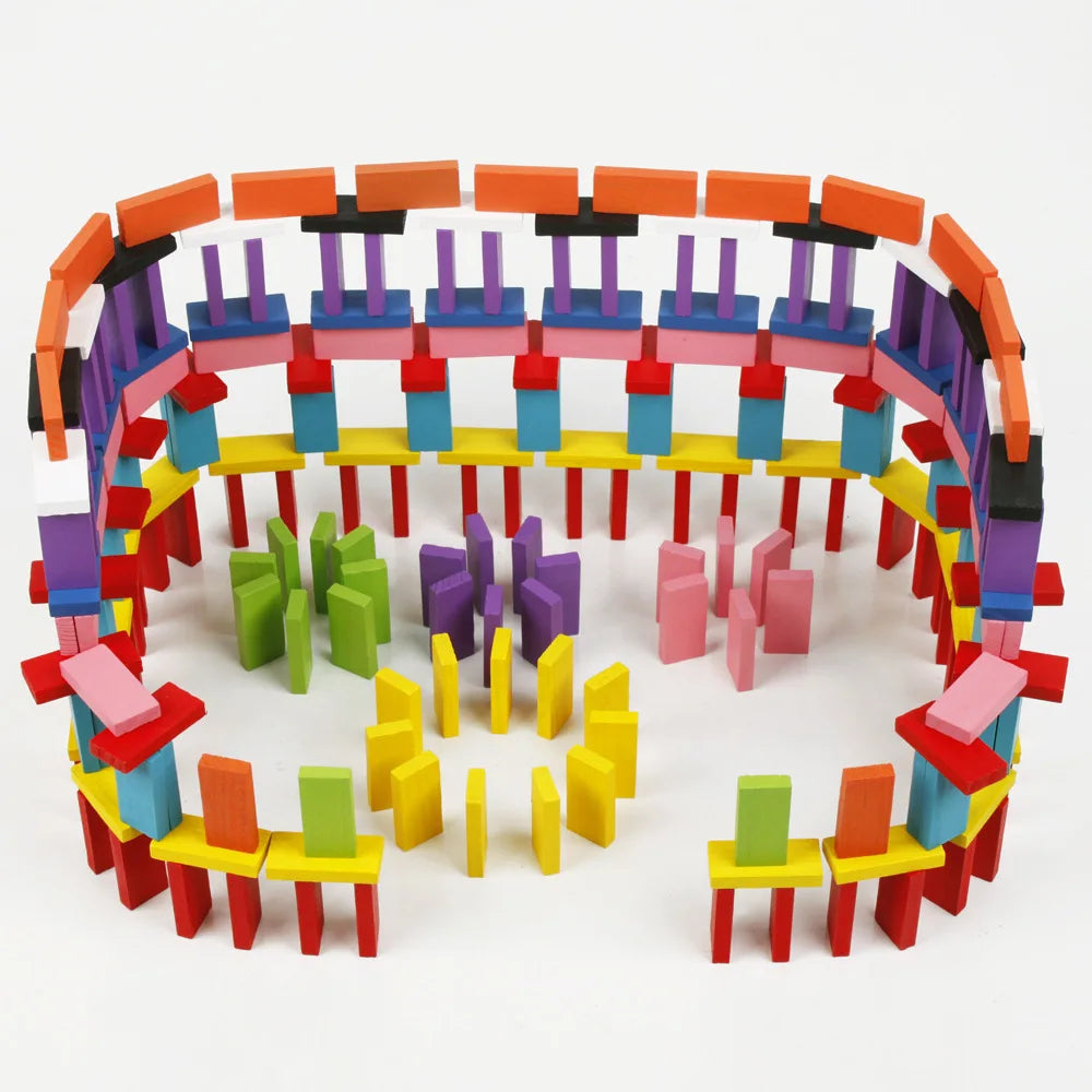 Regenboog Houten Domino Set – Educatief Speelgoed (100-500 stuks)