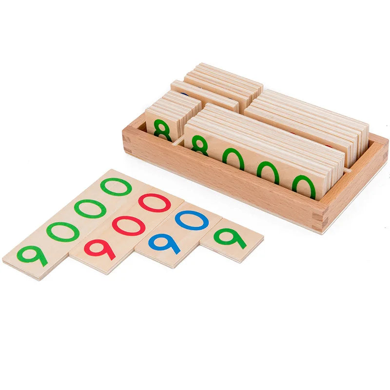 Montessori Houten Nummers Leerkaart 1-9000 – Educatief Telspel (3-12 jr)
