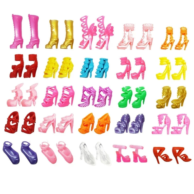 Barbie Poppenschoenen Hoge Hakken – Kristallen Schoenen 1:6