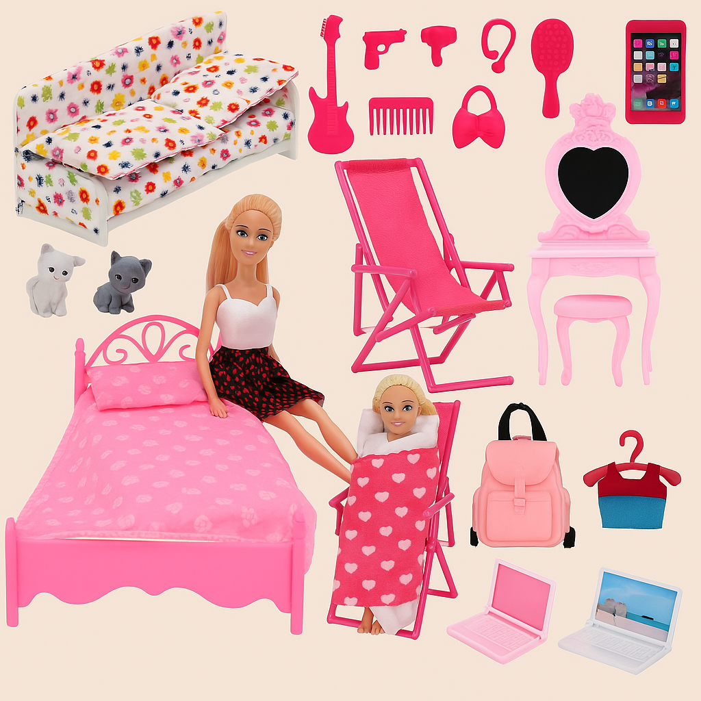 Barbie Meubelset – Poppenhuis Meubels & Accessoires 30cm Poppen
