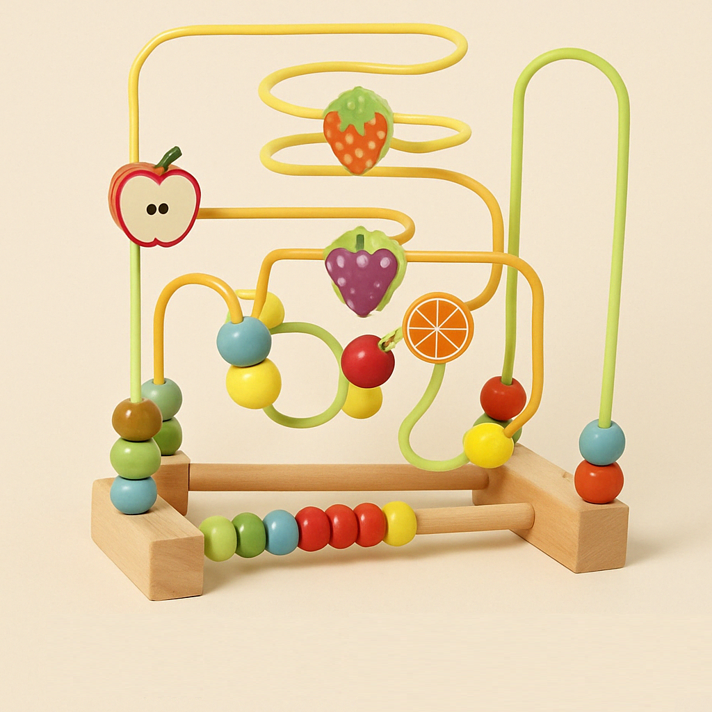 Montessori Houten Achtbaan Kralen – Educatief Baby Speelgoed