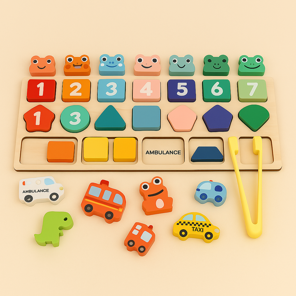 Montessori Educatief Houten Speelgoed – Stapel & Vormspel (3-6 jaar)