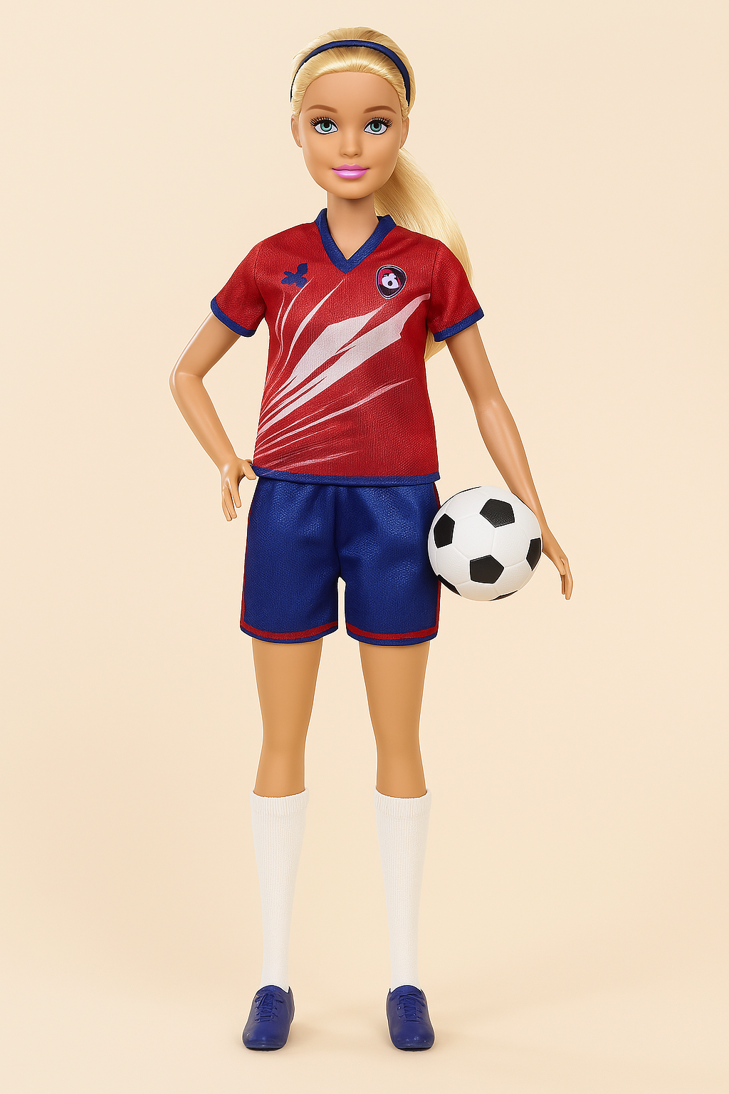 Barbie Voetbalster Pop – Sportieve Atleet met Outfit en Bal 30 cm