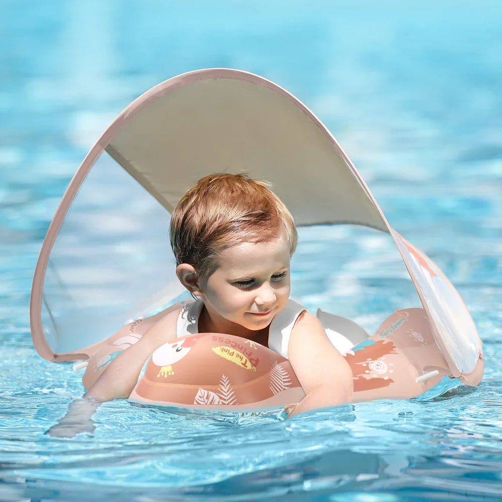 Opblaasbare Baby Zwemwagen met Zonnekap – Veilig & Comfortabel