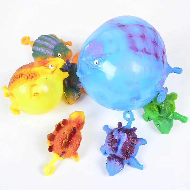 Dinosaurus Stressballen Kinderen – 3 Stuks Opblaasbare Ventballen