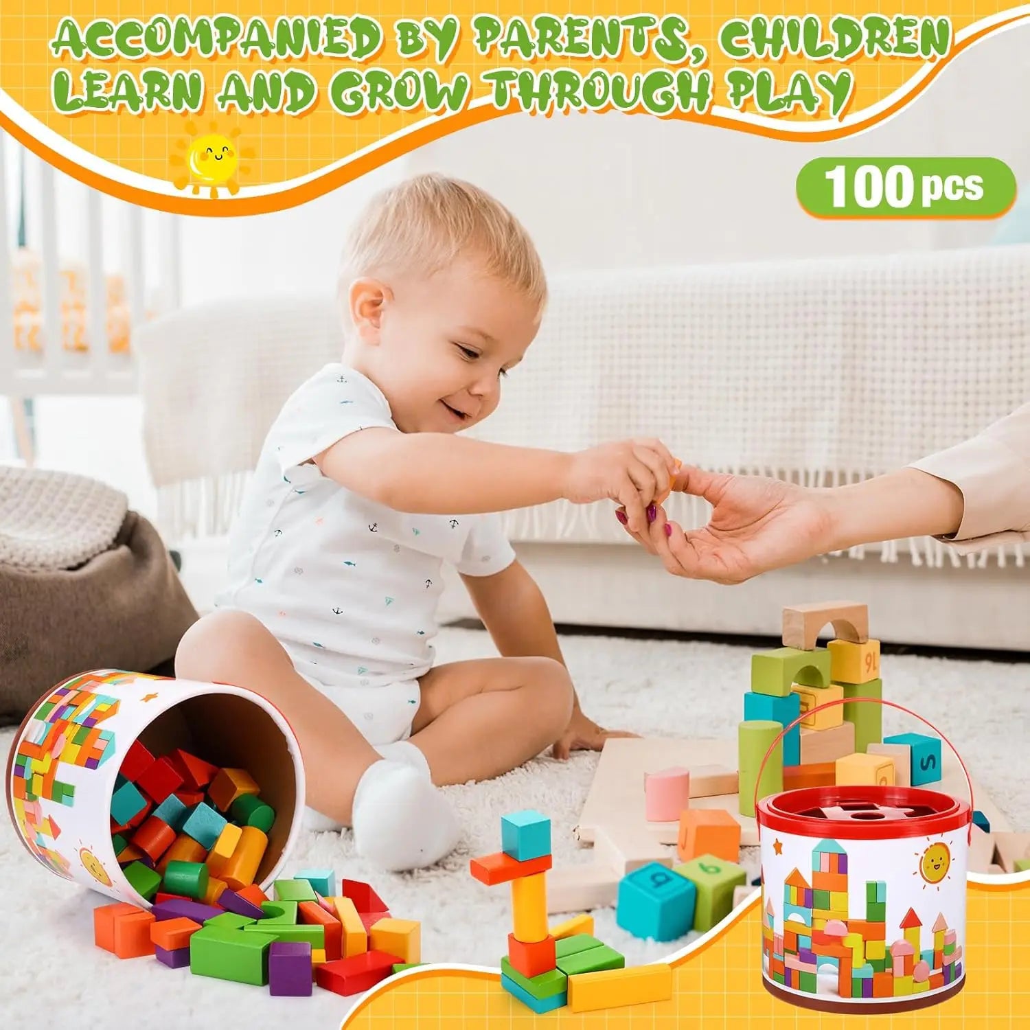 40-100 stks/Kleurrijke houten delen
