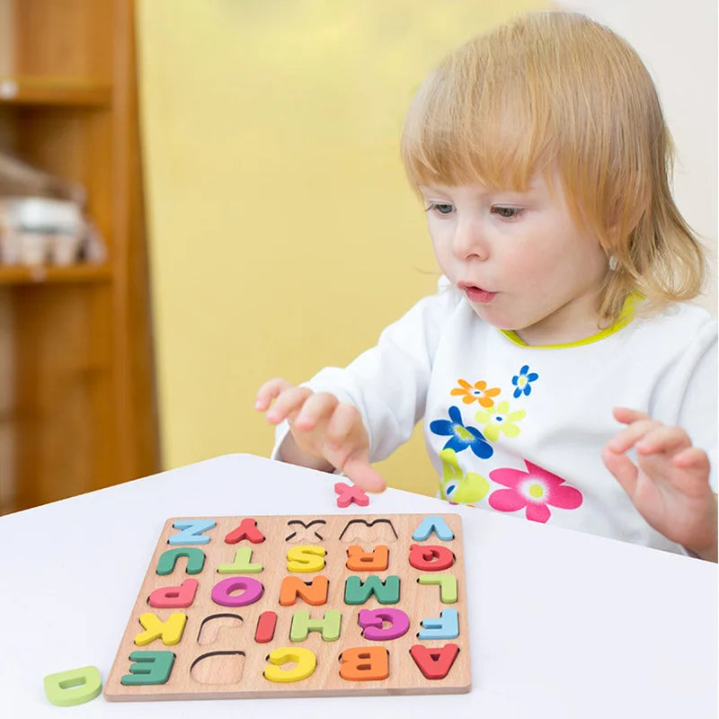 Houten Montessori Puzzel – Letters & Cijfers voor Kind (3-6 jaar)