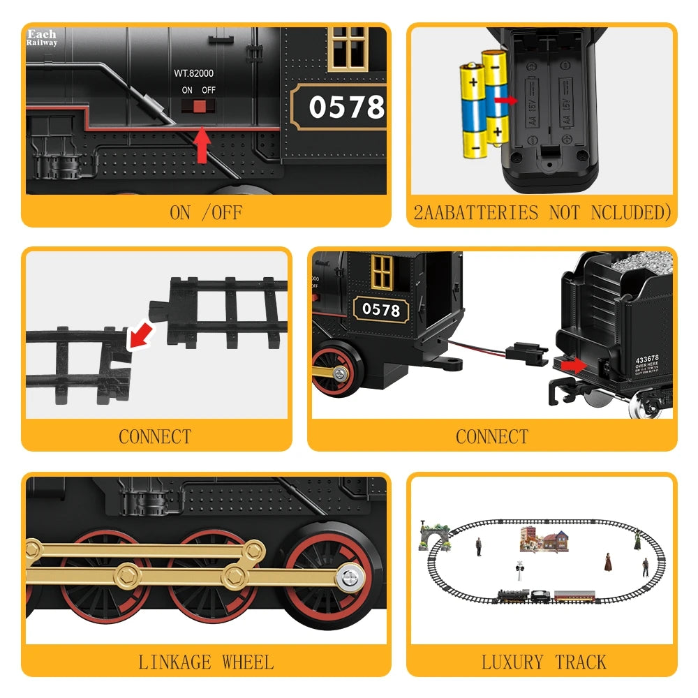 RC Stoomtrein met Rook & Geluid – Afstandsbedienbare Treinset Kinderen