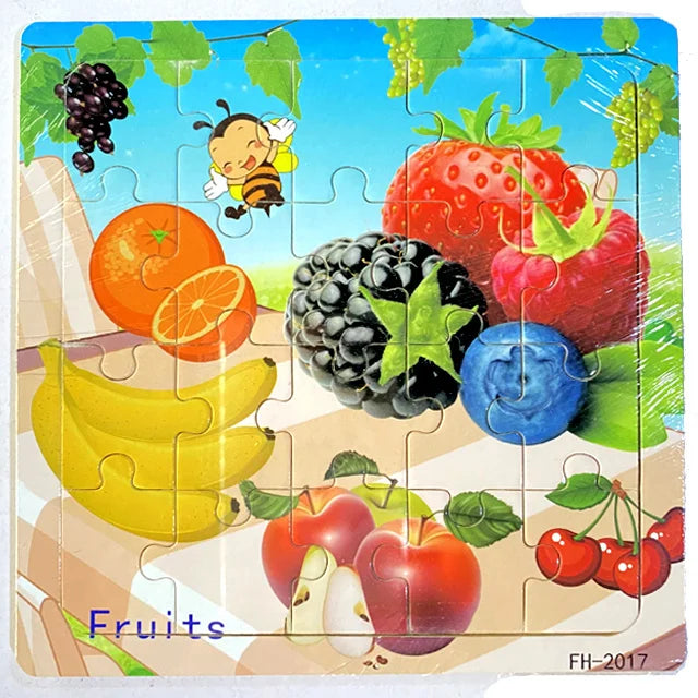 3D Houten Dierenpuzzel – 20 Stuks Cartoon Speelgoed (3-6 jaar)