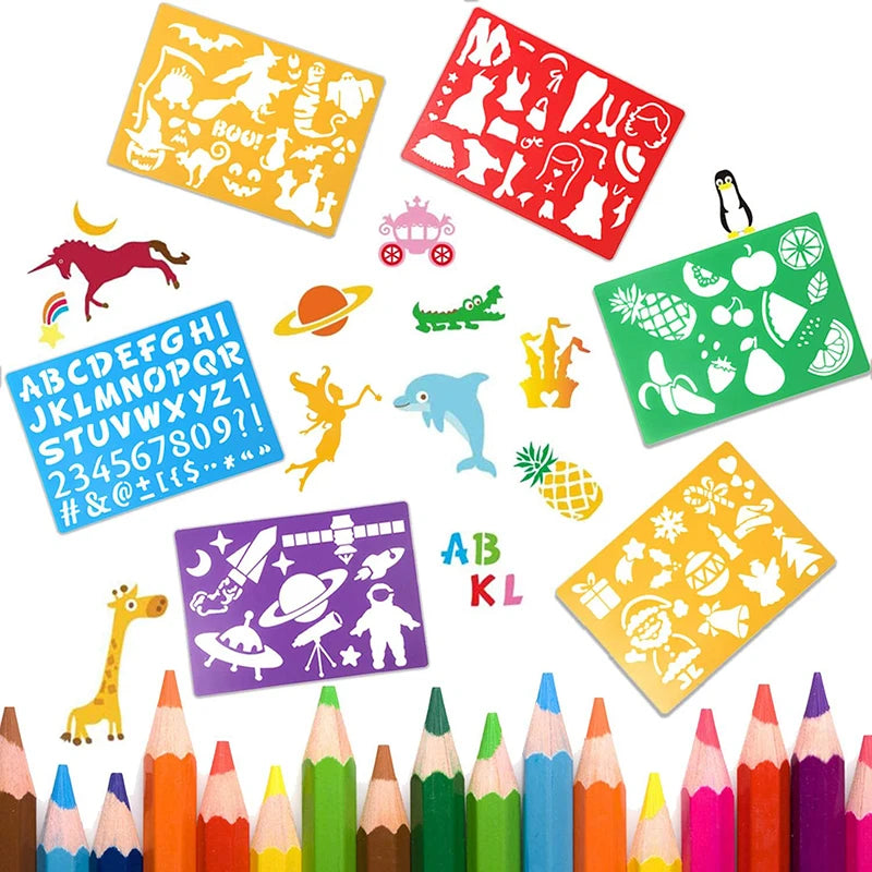 Tekenstencils Kinderen – 300+ Patronen Educatieve Tekenset 3+ Jaar