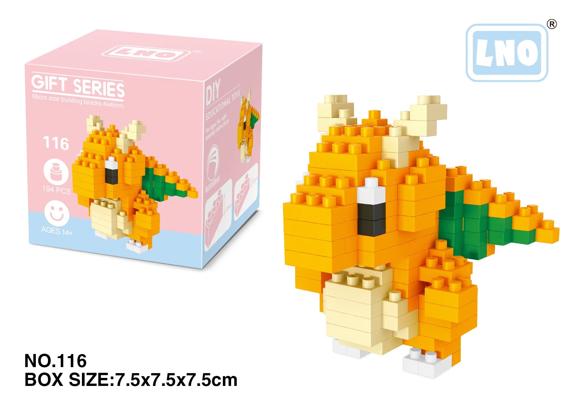 Pokemon Nanoblocks – Charizard & Kyogre Bouwset (14+ Jaar)