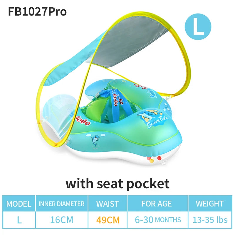 Opblaasbare Baby Zwemwagen met Zonnekap – Veilig & Comfortabel