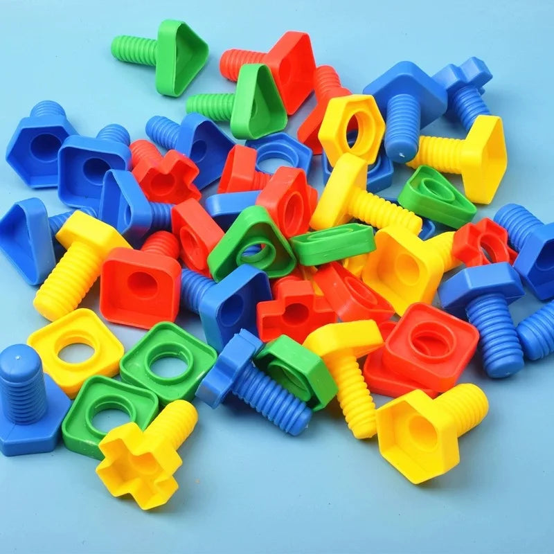 Bouwset met Plastic Moeren en Bouten – Educatief Constructiespeelgoed