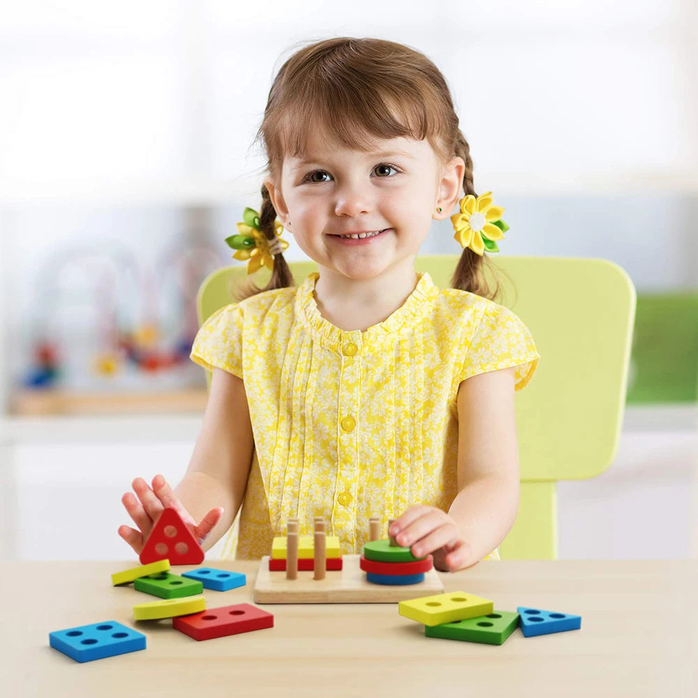Montessori Houten Stapelspeelgoed – Educatief & Veilig – 0-6 Jaar