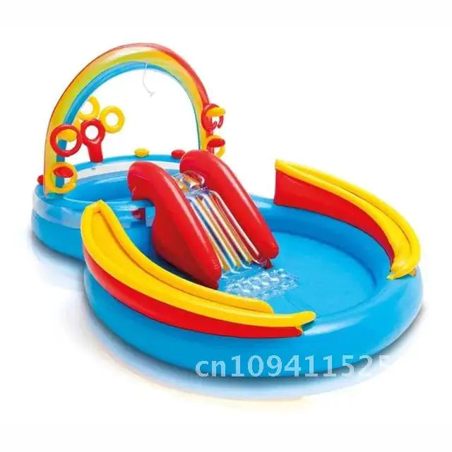 Opblaasbaar Kasteel Zwembad Kinderen – Met Glijbaan & Waterpret 3+