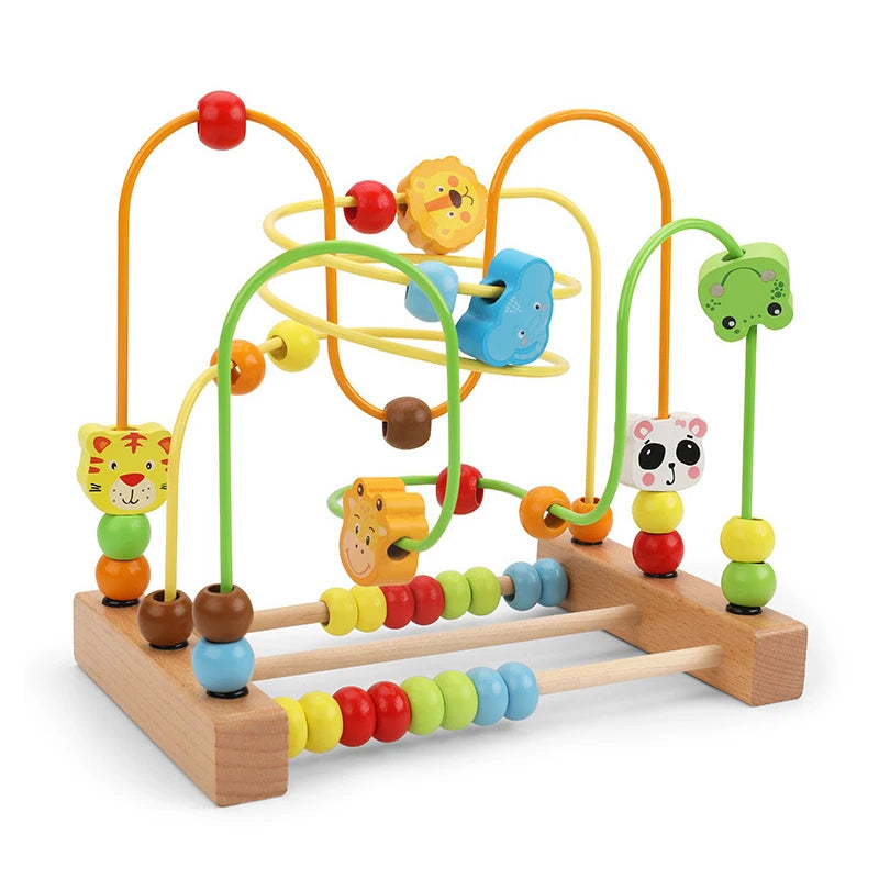 Montessori Houten Achtbaan Kralen – Educatief Baby Speelgoed
