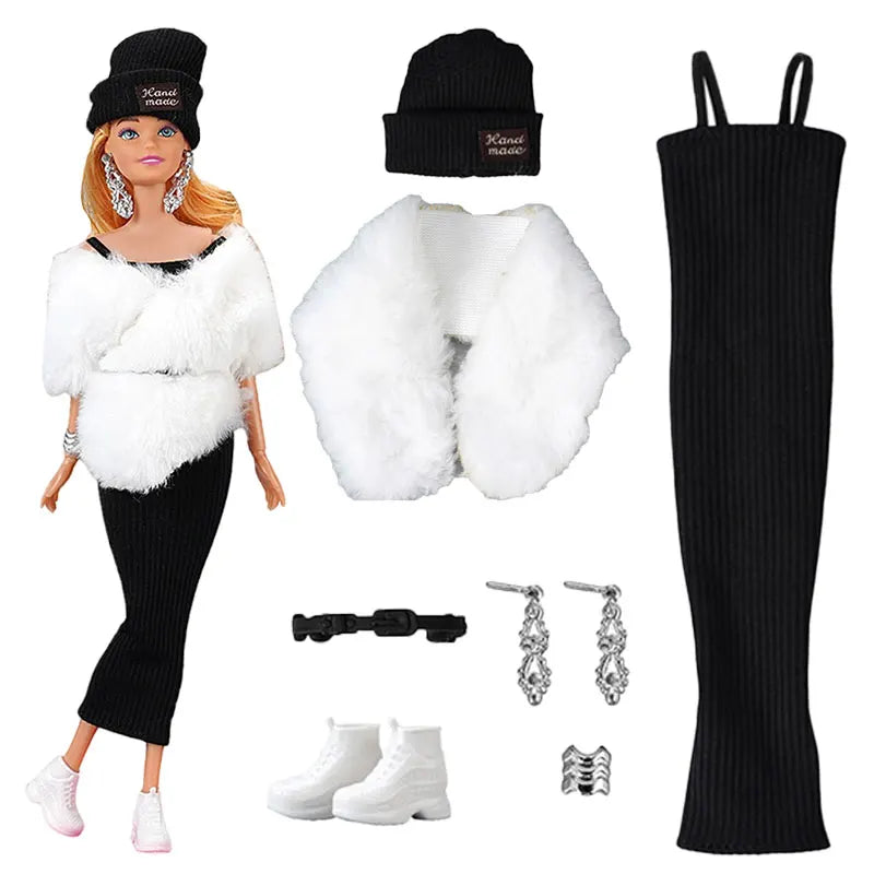 Poppenkleertjes 30 cm – Jurk & Jas Mode Outfit voor Poppen (3+)