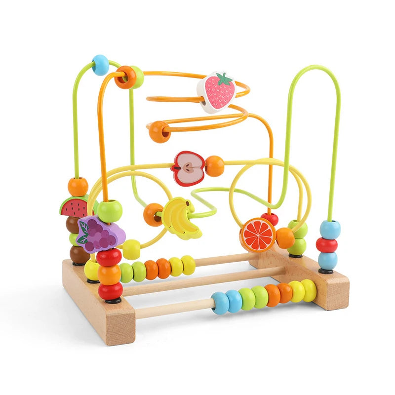 Montessori Houten Achtbaan Kralen – Educatief Baby Speelgoed