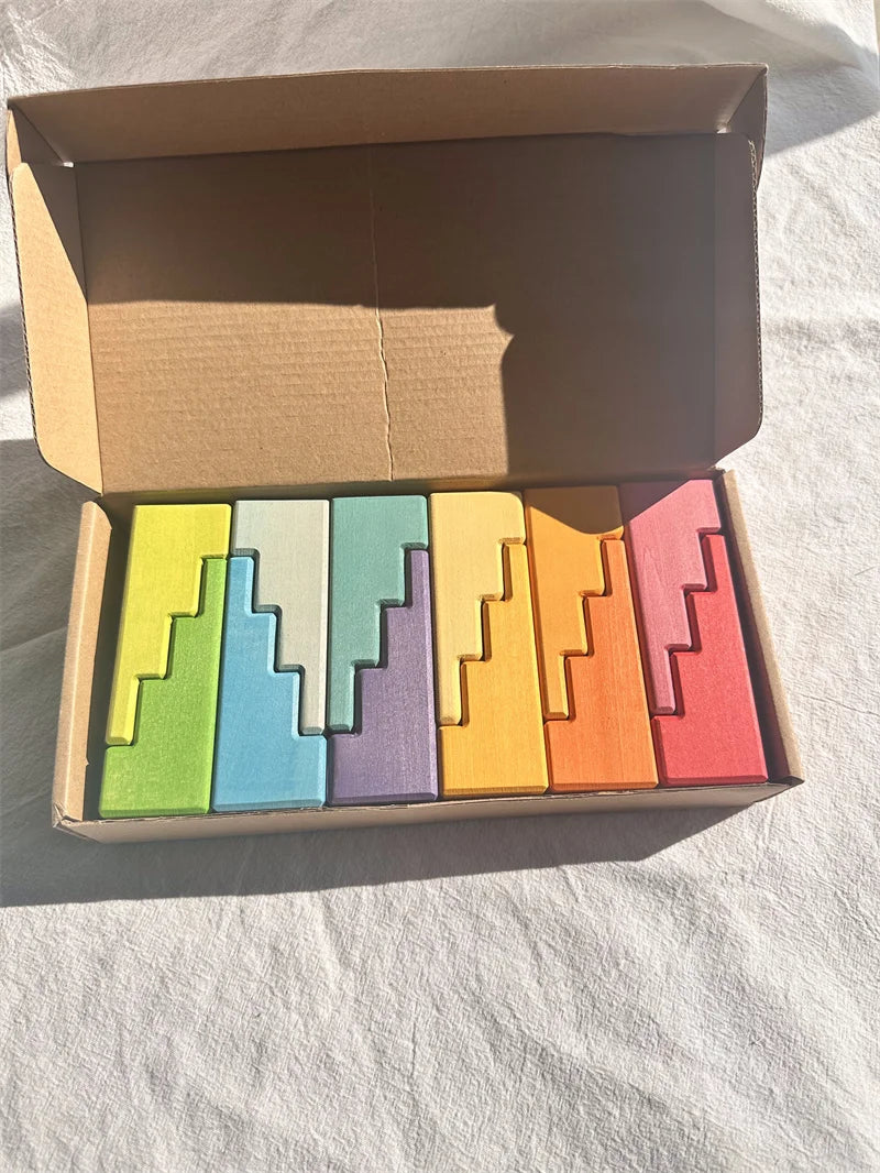 Grote Houten Regenboogblokken – Limoengroen | Montessori Blokken (4+)