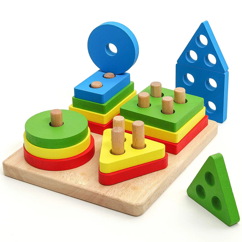 Montessori Houten Stapelspeelgoed – Educatief & Veilig – 0-6 Jaar