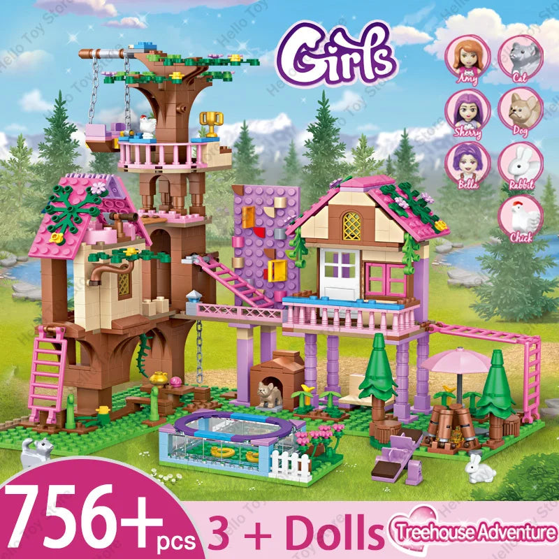 Boomhut Villa Kasteel Bouwset – 504-delig Speelgoed voor Meisjes (6+)