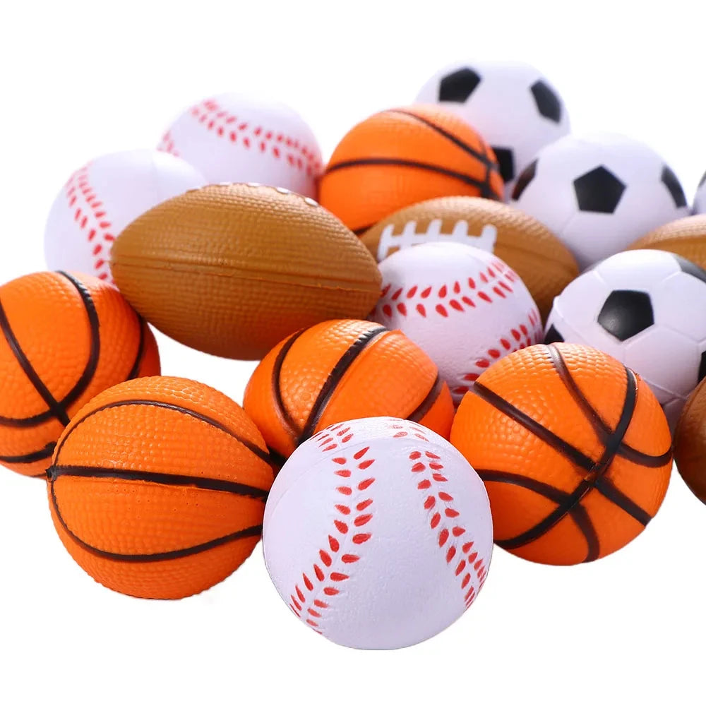 16 Mini Sponsballen in Sportvormen – Zacht Speelgoed voor Kinderen