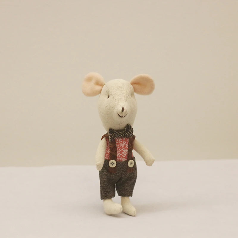 Schattige Knuffel Muis Familie – Pluche Poppen voor Poppenhuis 3+